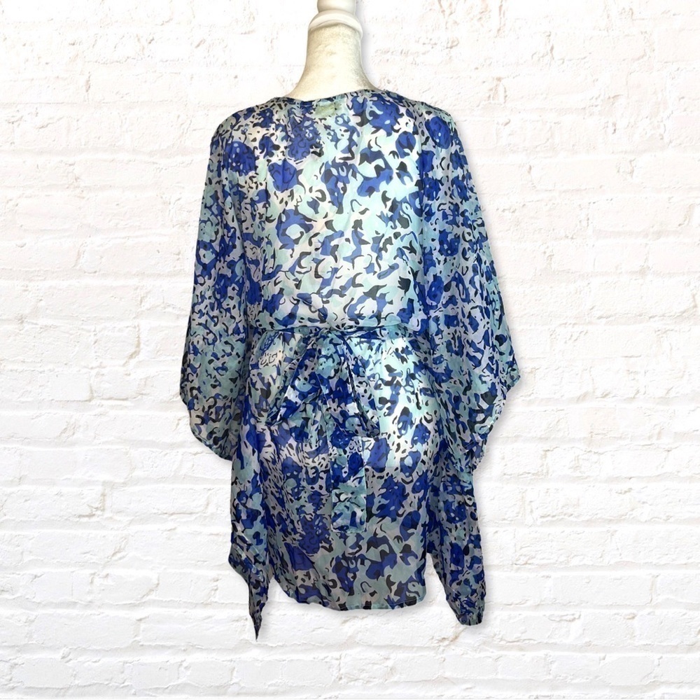 YUMI Kim exotic jungle Swim Cover Tunic kaftan Size M / L Beaded Blue - Picture 2 of 13